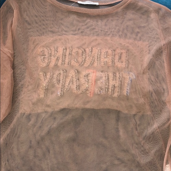 Zara Nude Top with Sequins - Picture 3 of 3